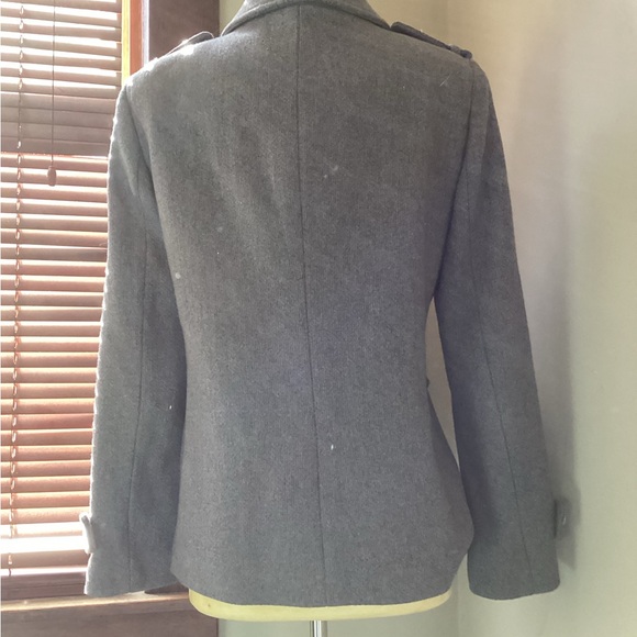 Calvin Klein Charcoal Double-Breasted Pea Coat Jacket Size 8 - Picture 2 of 10
